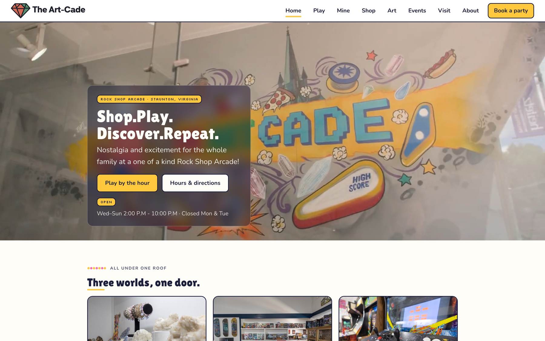 The Art-Cade homepage